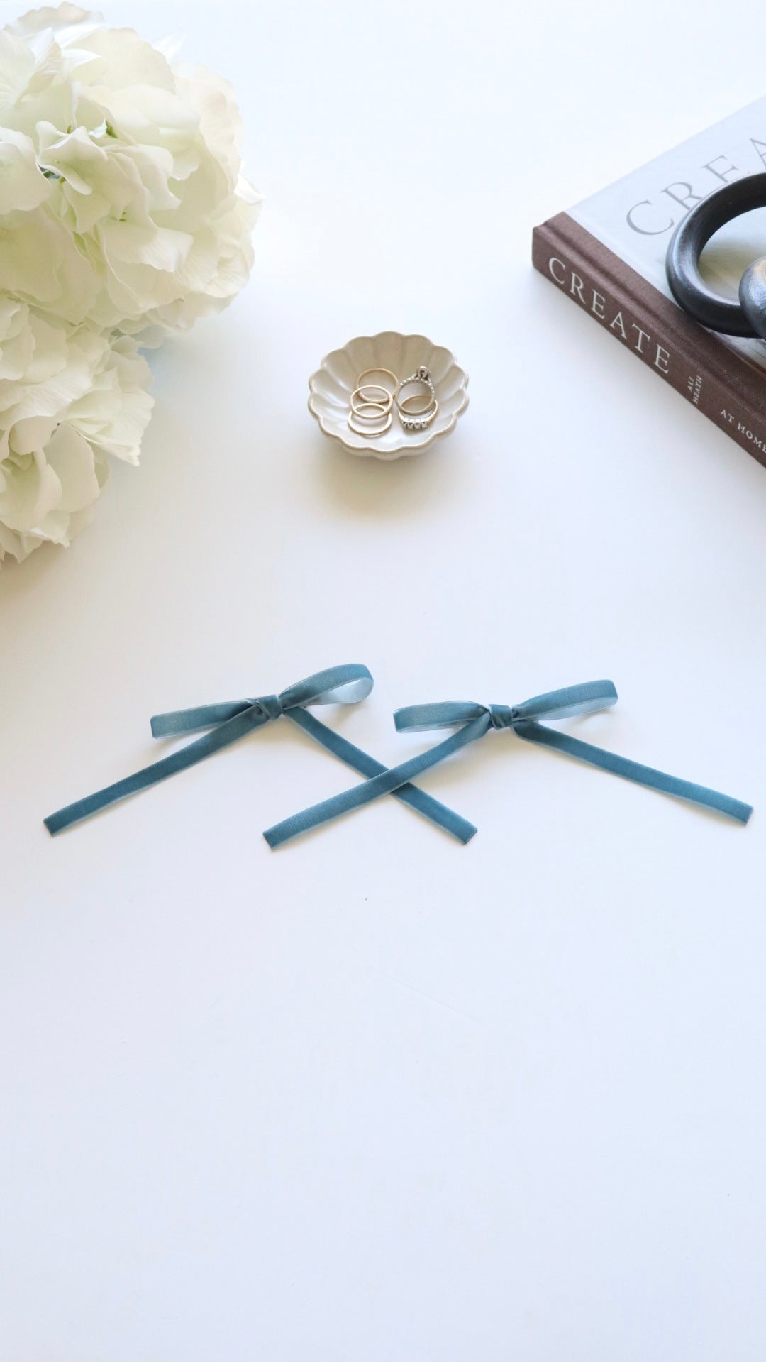 Dusty Blue Coquette Hair Bow