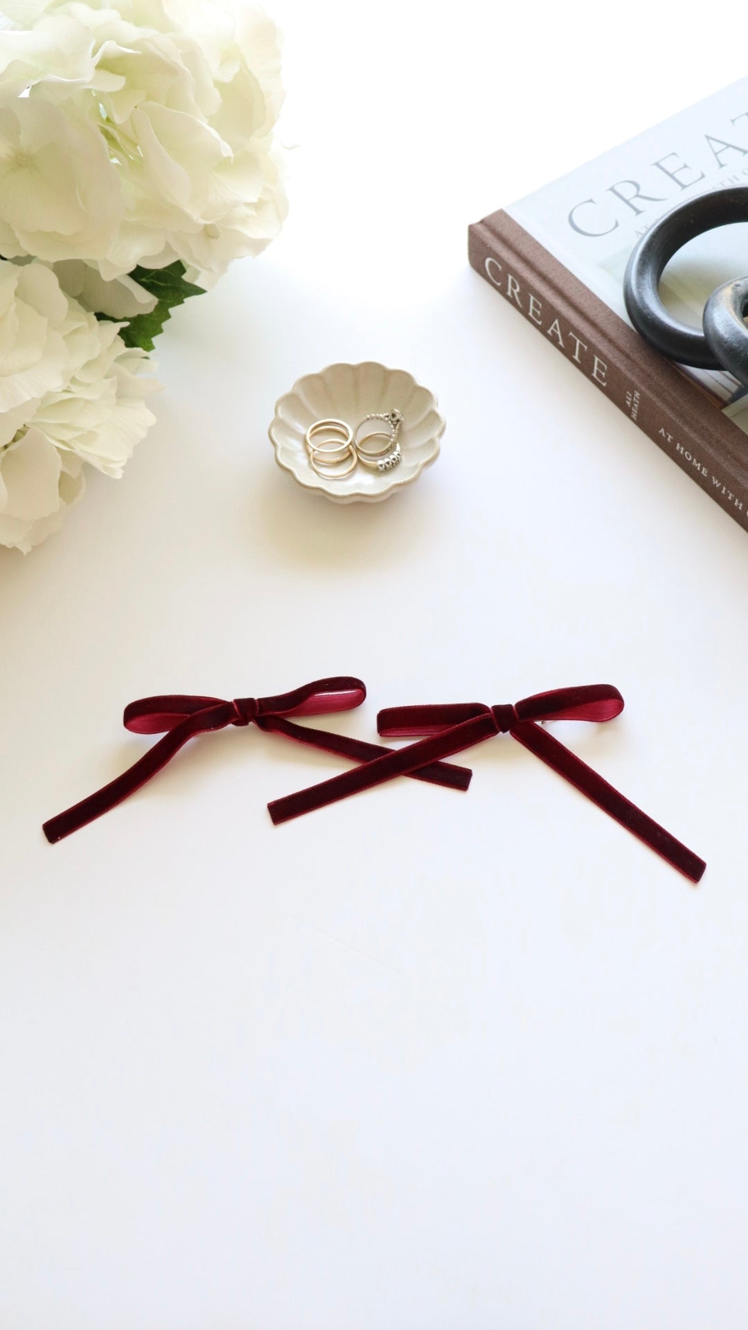 Burgundy Coquette Hair Bow