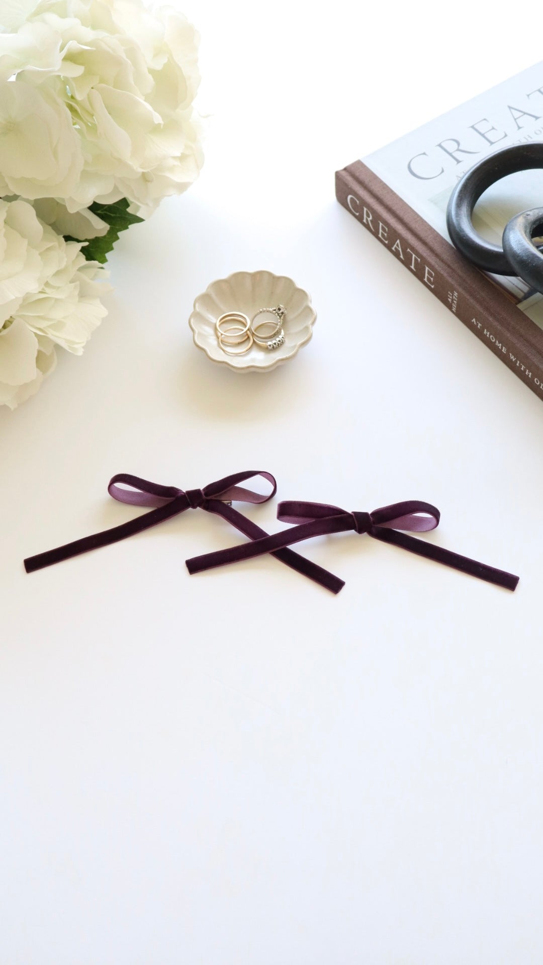 Rustic Plum Coquette Hair Bow