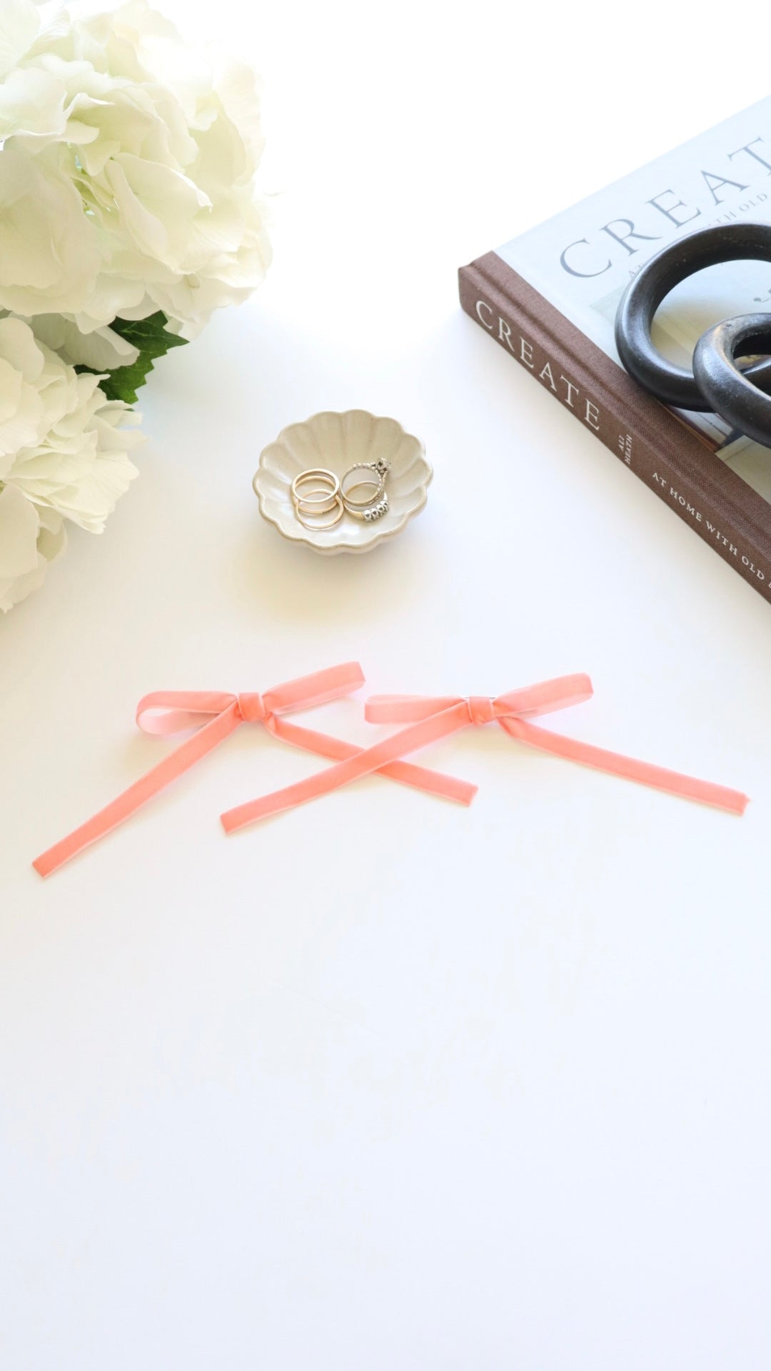 Coral Coquette Hair Bow
