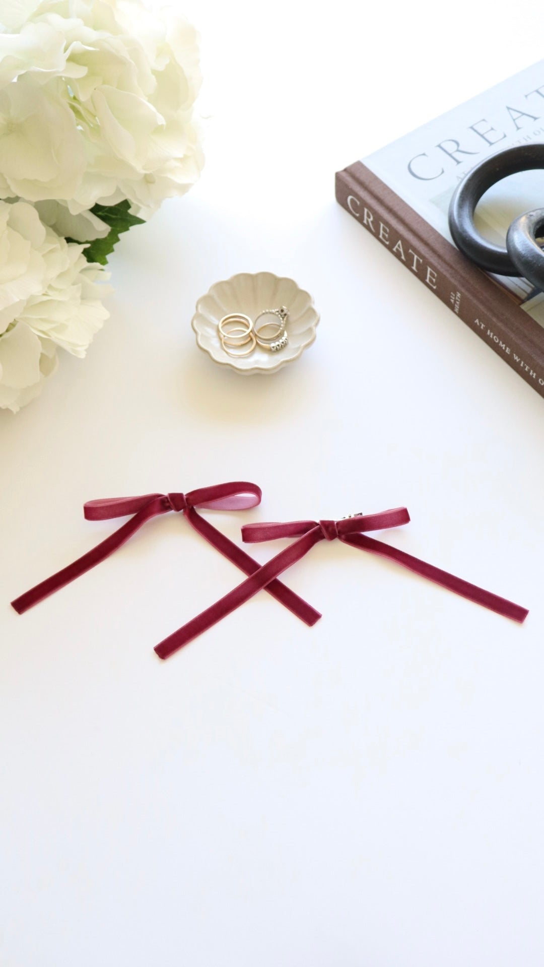 Wine Coquette Hair Bow
