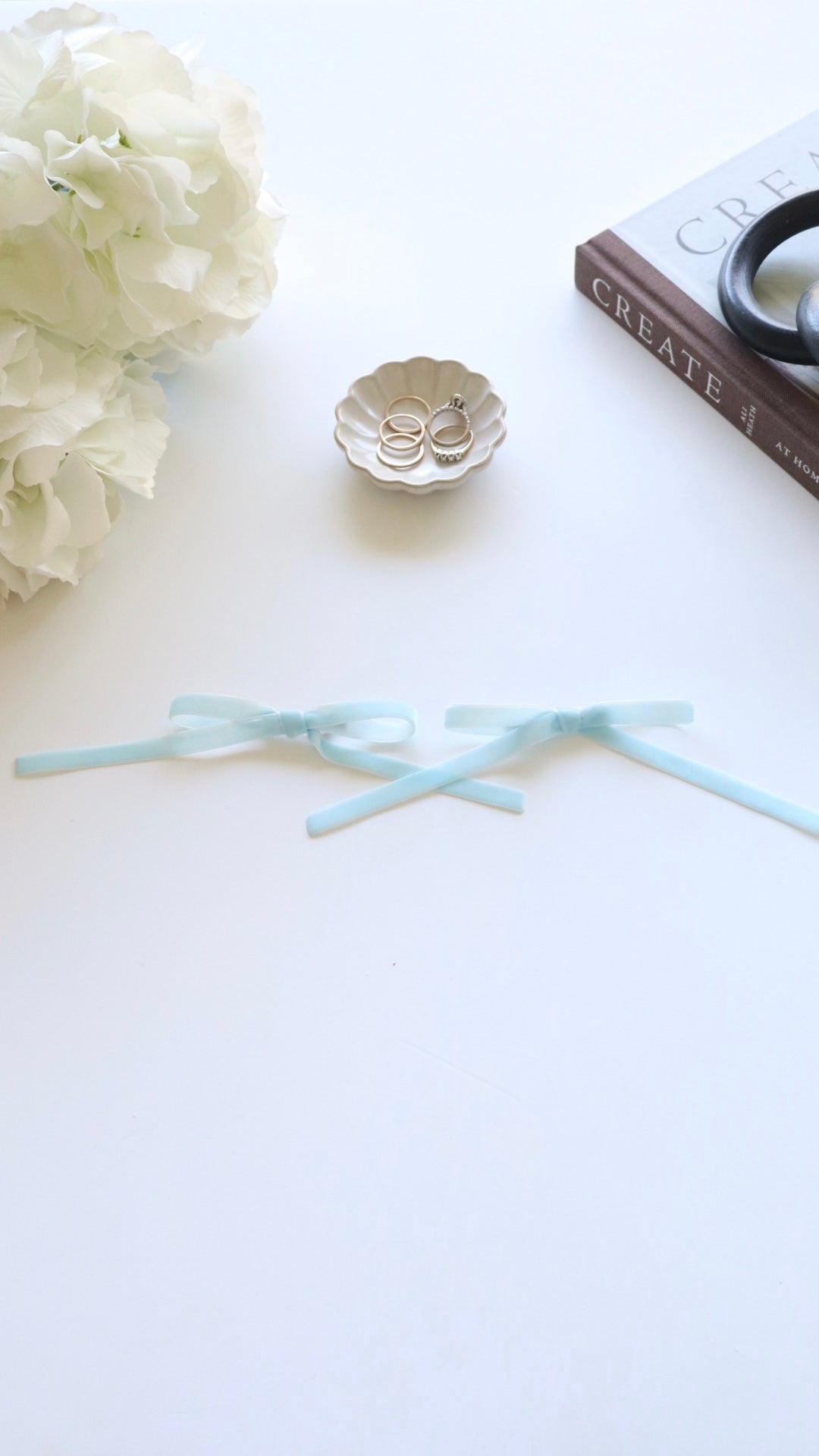 Ice Blue Coquette Hair Bow
