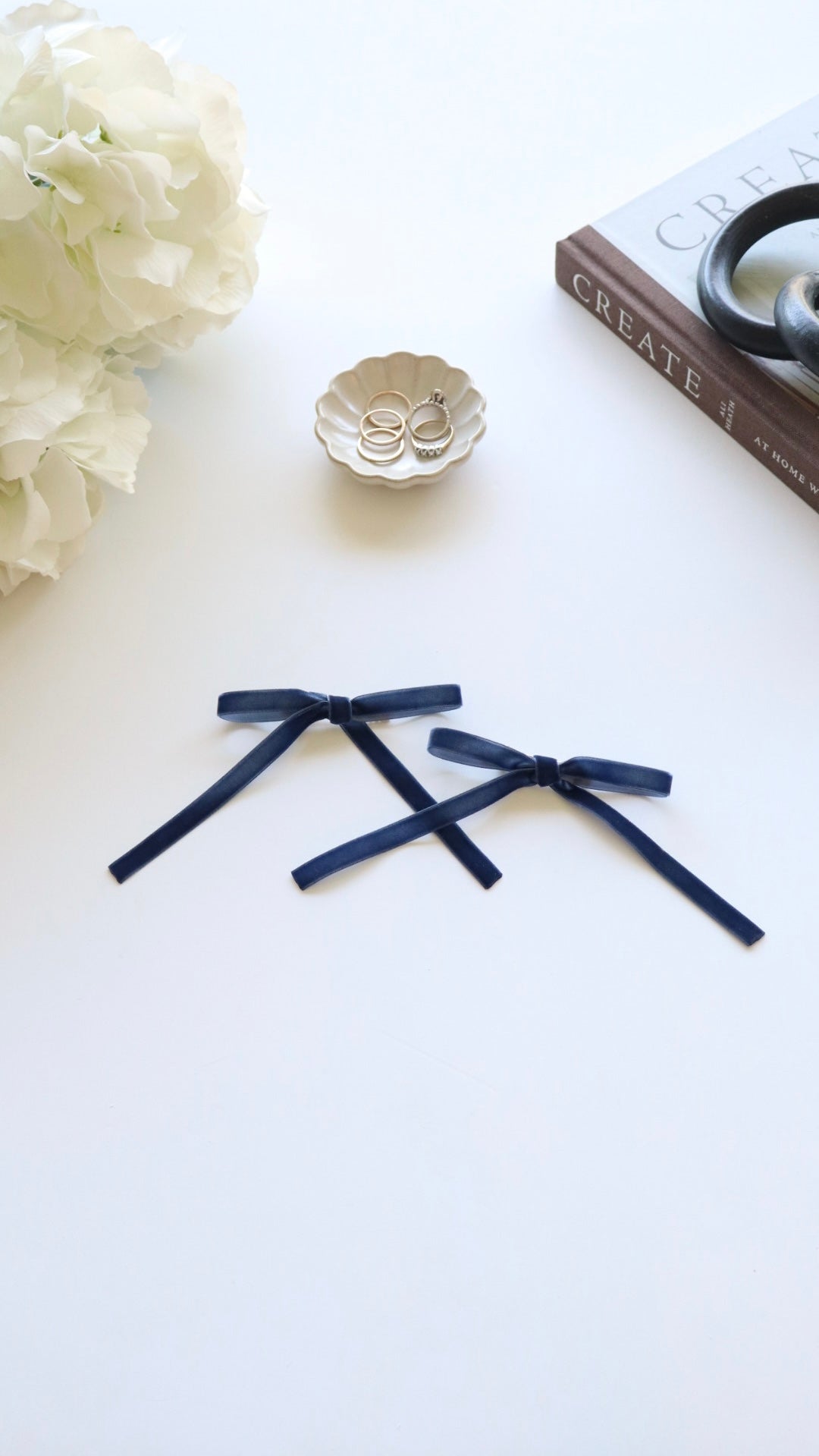 Navy Blue Coquette Hair Bow
