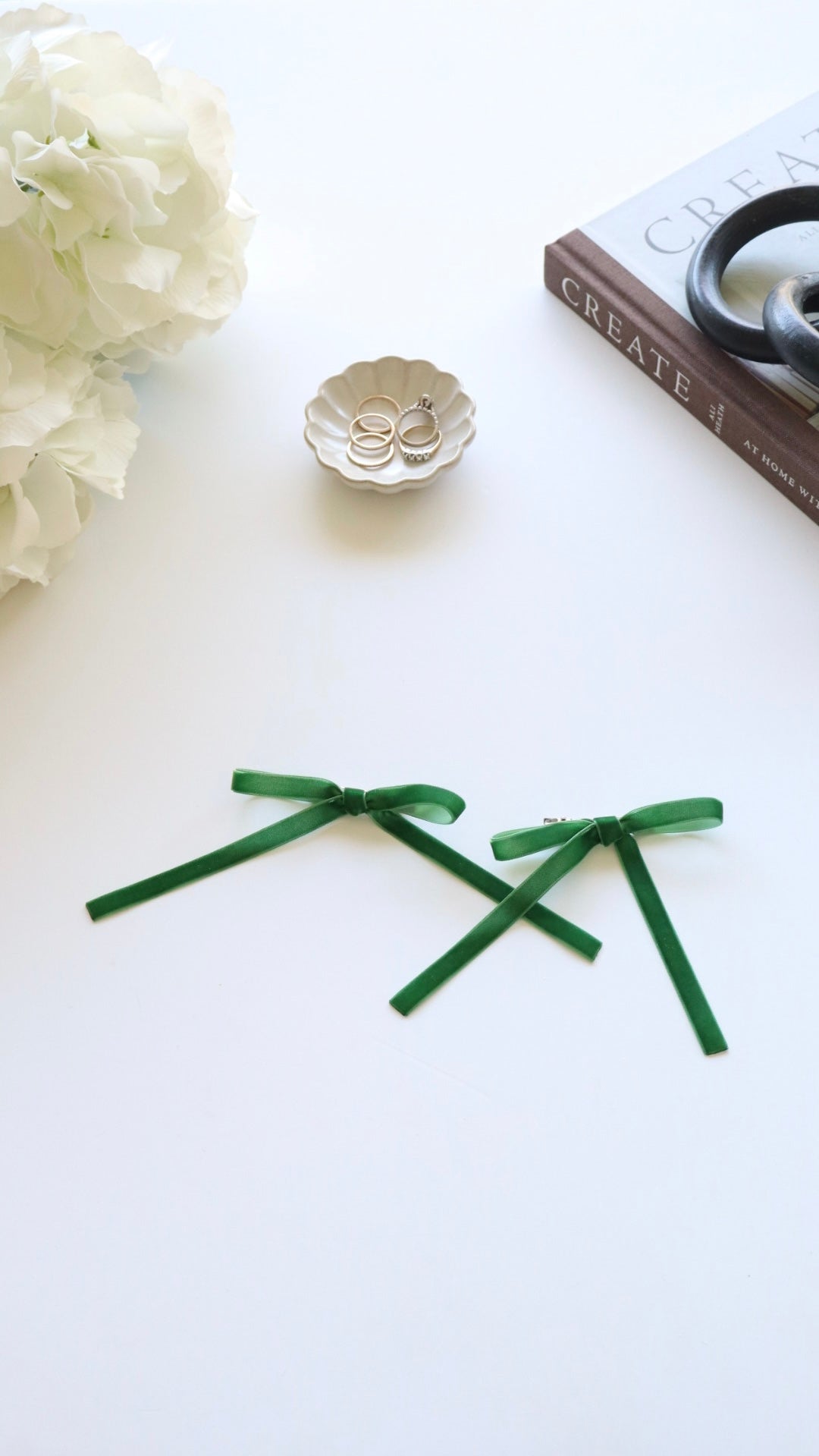 Emerald Coquette Hair Bow